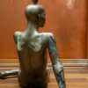 Mannequin home decor lamp with unique art inspired design rear view