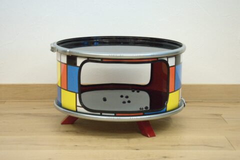 B_u_e Home Decor Coffee Table made from upcycled oil barrel