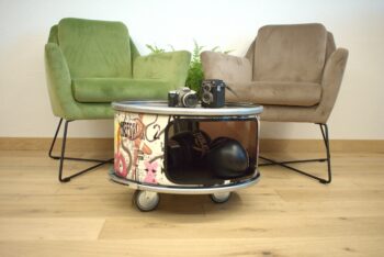 J/5_15 Home Decor Coffee Table made from upcycled oil barrel