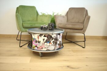 J/5_15 Home Decor Coffee Table made from upcycled oil barrel
