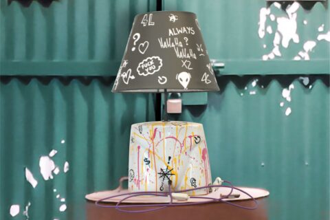 Home decor Mini Mannequin Lamp with unique art inspired design thumbnail